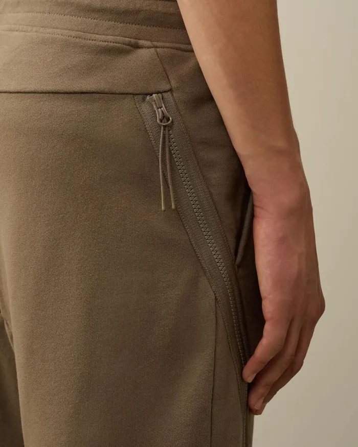 CP Company Tracksuits and Shorts Diagonal Raised Fleece Lens Sweatpants Walnut Beige 8211 Man