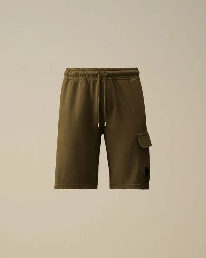 CP Company Tracksuits and Shorts Light Fleece Lens Shorts Ivy Green 8211 Man