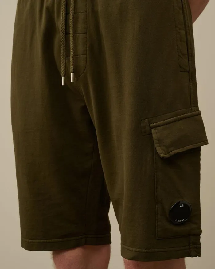 CP Company Tracksuits and Shorts Light Fleece Lens Shorts Ivy Green 8211 Man