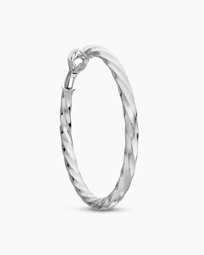 Cable Edge Hoop Earrings In Sterling Silver 2in Women David Yurman Hoop Cable Edge Hoop Earrings In Sterling Silver 2in Women David Yurman Hoop