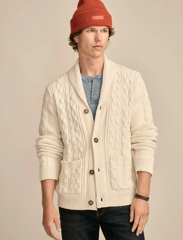 Cable Shawl Cardigan Tofu Men Lucky Brand Sweaters