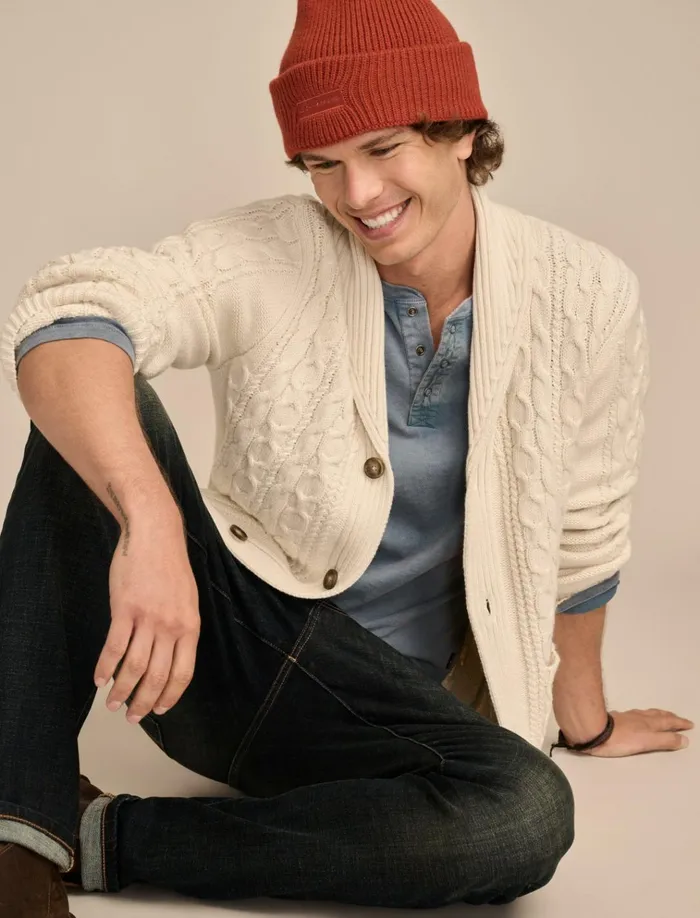 Cable Shawl Cardigan Tofu Men Lucky Brand Sweaters