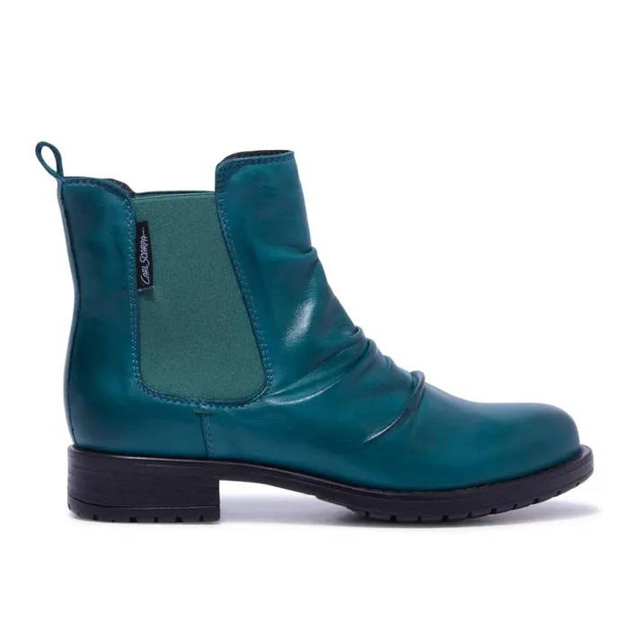 Carl Scarpa Cavalina Teal Leather Ankle Boots Women Leather Ankle Boots