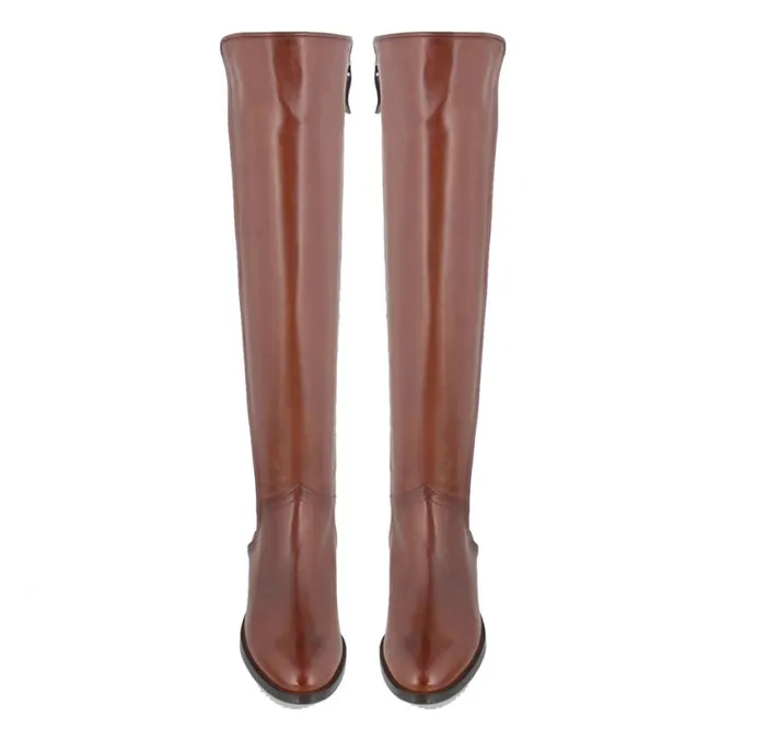Carl Scarpa Emma Tan Leather KneeHigh Boots Women Leather Boots