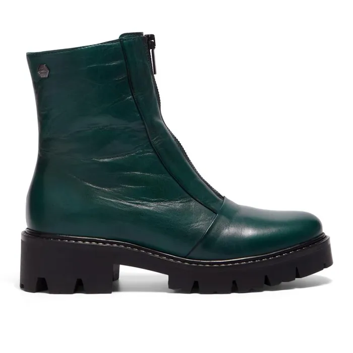 Carl Scarpa Sanica Teal Leather ZipUp Ankle Boots Women Leather Ankle Boots