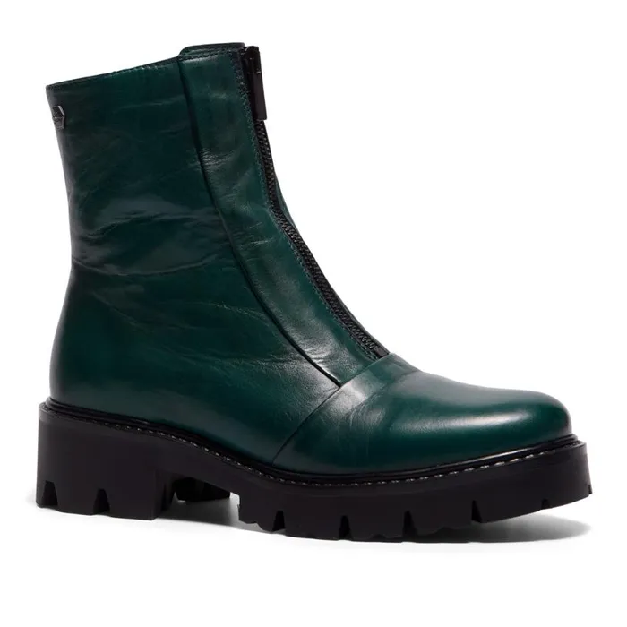 Carl Scarpa Sanica Teal Leather ZipUp Ankle Boots Women Leather Ankle Boots