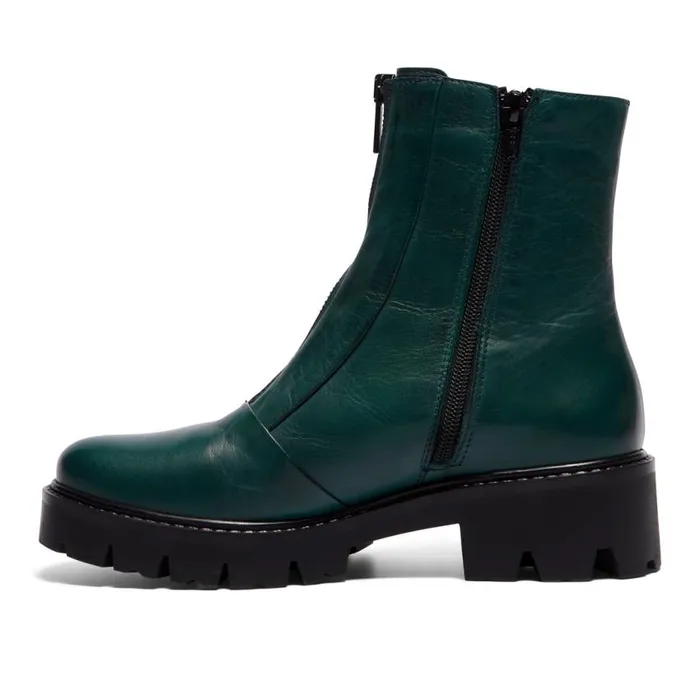 Carl Scarpa Sanica Teal Leather ZipUp Ankle Boots Women Leather Ankle Boots