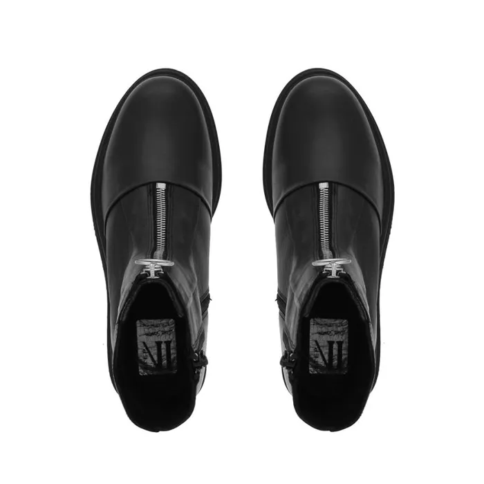 Carl Scarpa Savita Black Leather ZipUp Ankle Boots Women Leather Ankle Boots