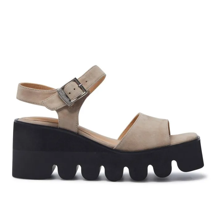 Carl Scarpa Veronne Beige Suede Wavesole Sandals Women Sandals