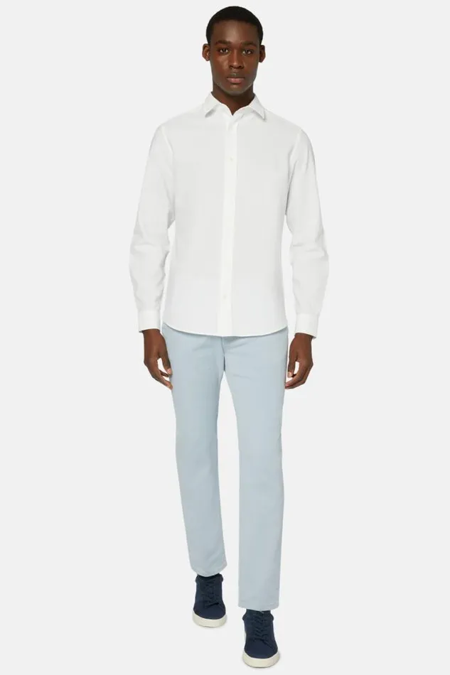 Casual Shirts Men Boggi Milano Regular Fit White Cotton Shirt White