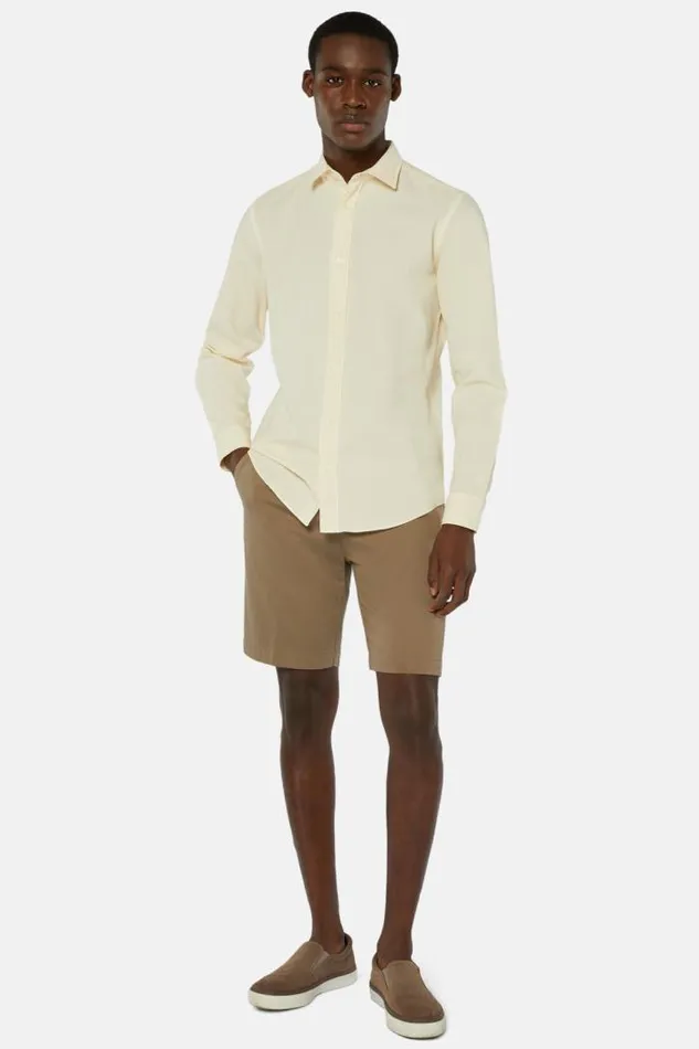 Casual Shirts Men Boggi Milano Regular Fit Yellow Cotton Shirt Yellow