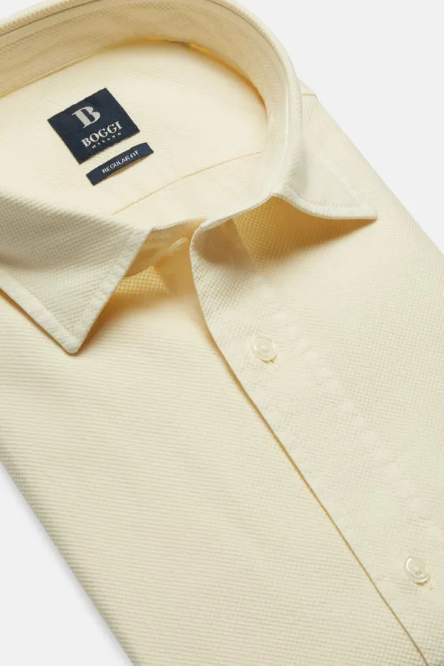 Casual Shirts Men Boggi Milano Regular Fit Yellow Cotton Shirt Yellow Casual Shirts Men Boggi Milano Regular Fit Yellow Cotton Shirt Yellow