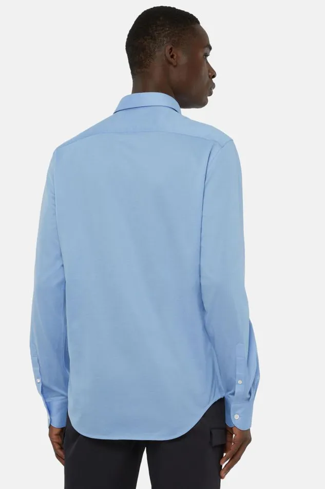 Casual Shirts Men Boggi Milano Slim Fit Blue Shirt In Cotton And COOLMAX Light Blu Casual Shirts Men Boggi Milano Slim Fit Blue Shirt In Cotton And COOLMAX Light Blu