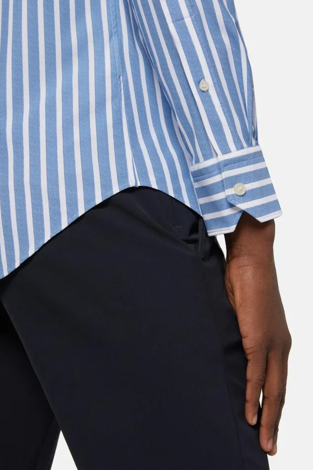 Casual Shirts Men Boggi Milano Slim Fit Sky Blue Stripe Stretch Nylon Shirt Light Blu Casual Shirts Men Boggi Milano Slim Fit Sky Blue Stripe Stretch Nylon Shirt Light Blu