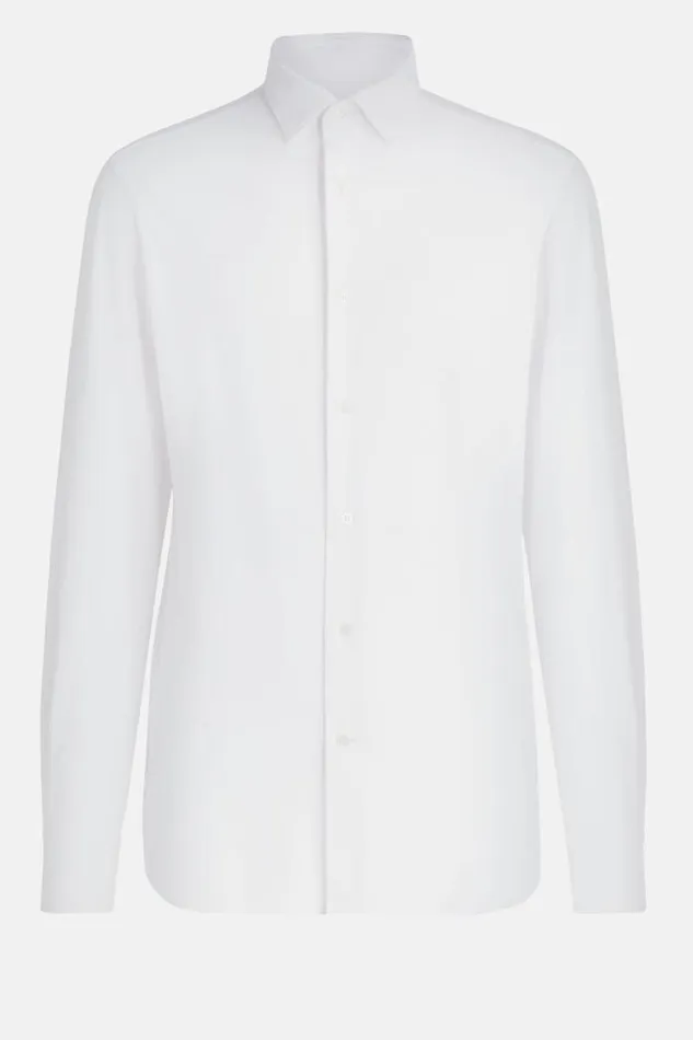 Casual Shirts Men Boggi Milano White Stretch Nylon Slim Fit Shirt White Casual Shirts Men Boggi Milano White Stretch Nylon Slim Fit Shirt White
