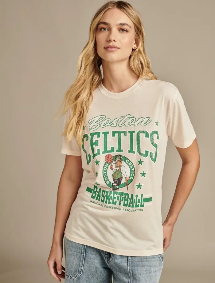 Celtics Graphic Tee 280 Cream Women Lucky Brand Graphic Tees