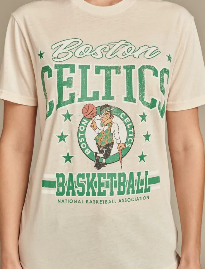 Celtics Graphic Tee 280 Cream Women Lucky Brand Graphic Tees