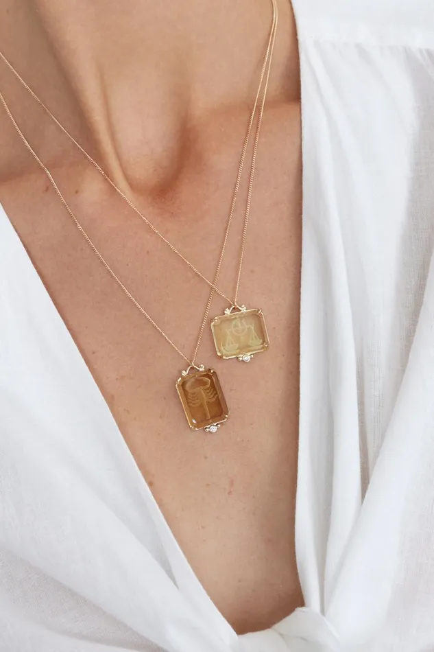 Chan Luu 14k Fine Women 14k Gemini Zodiac Necklace