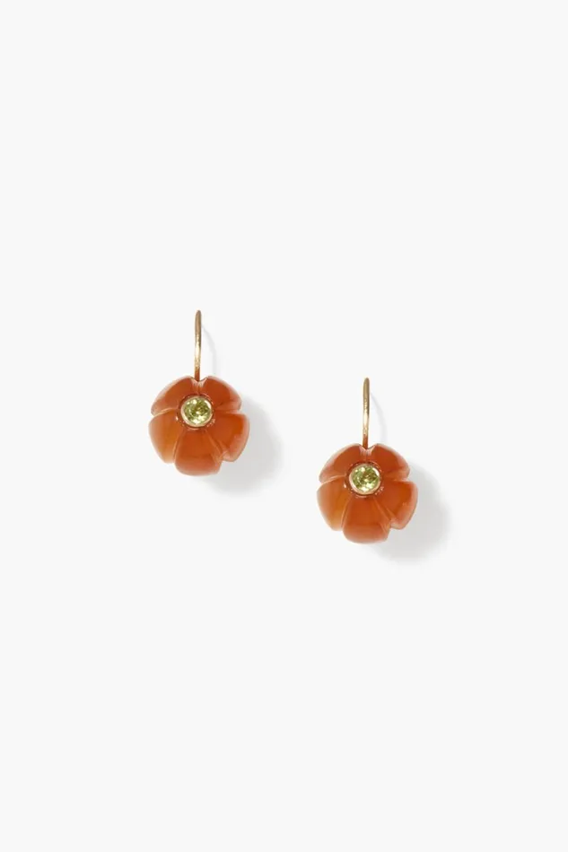 Chan Luu 14k Fine Women 14k Pumpkin Earrings Maxi Brown Horn