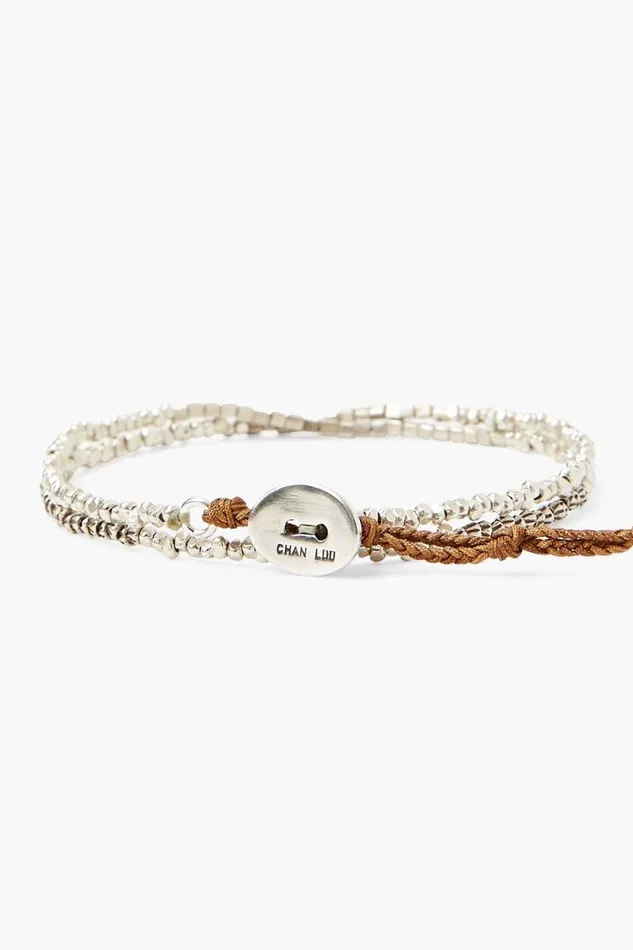 Chan Luu Bracelets Women Cube Double Naked Wrap Bracelet Silver