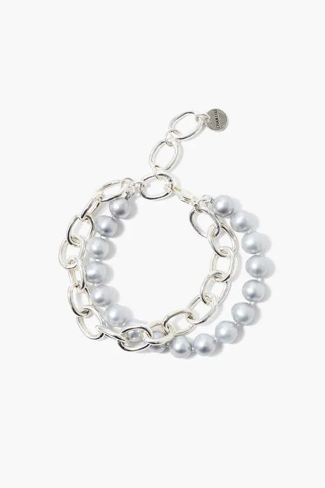 Chan Luu Bracelets Women Esme Chain Bracelet Grey Pearl
