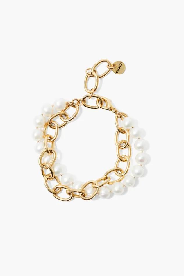 Chan Luu Bracelets Women Esme Chain Bracelet White Pearl