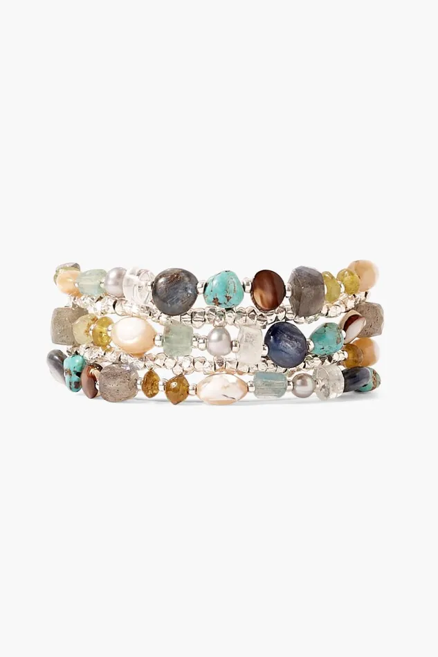 Chan Luu Bracelets Women Jubilee Naked Wrap Bracelet Blue Mix