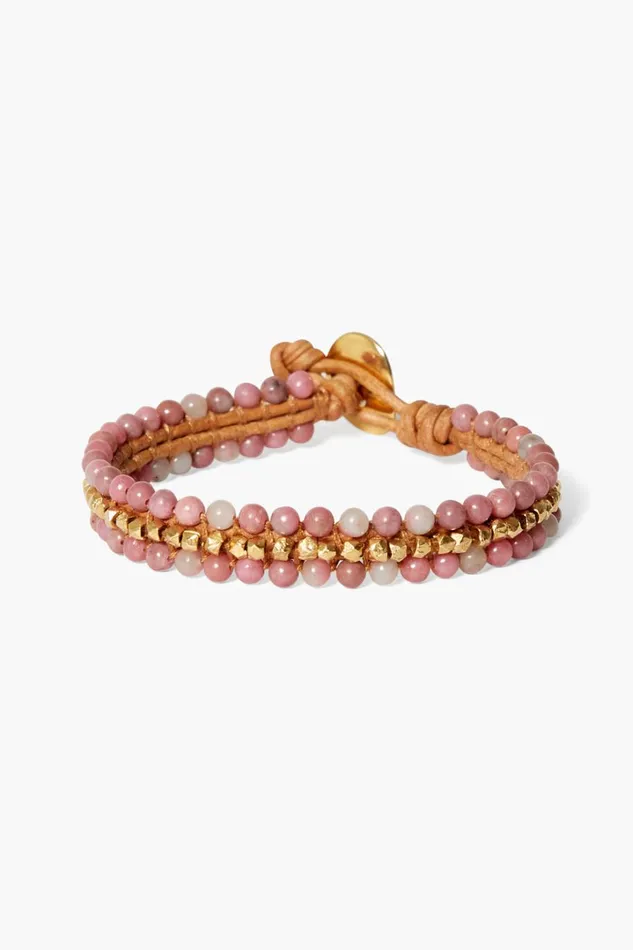 Chan Luu Bracelets Women Koa Cuff Wrap Bracelet Rhodonite