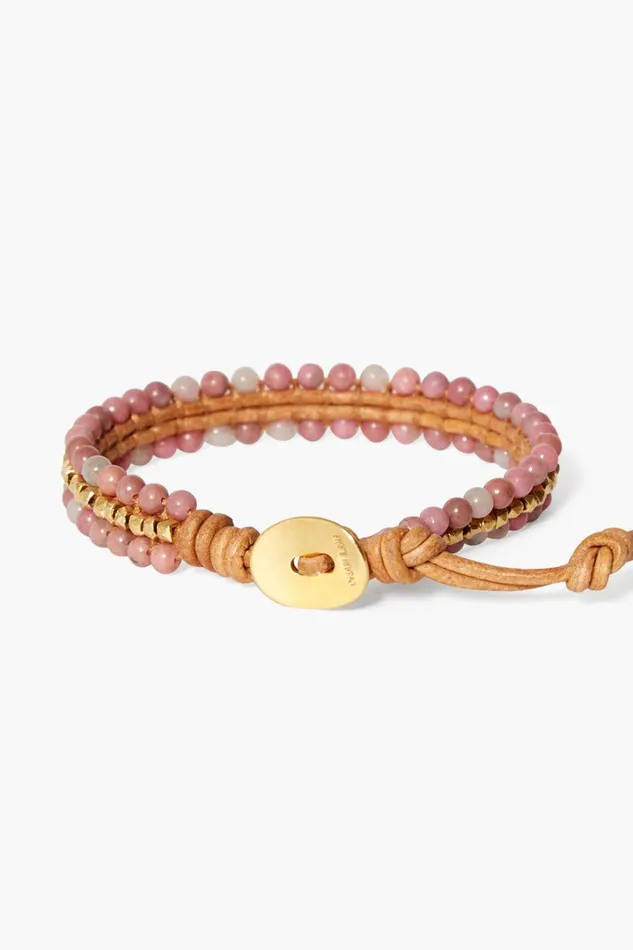 Chan Luu Bracelets Women Koa Cuff Wrap Bracelet Rhodonite