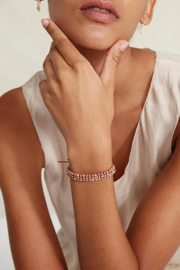 Chan Luu Bracelets Women Koa Cuff Wrap Bracelet Rhodonite