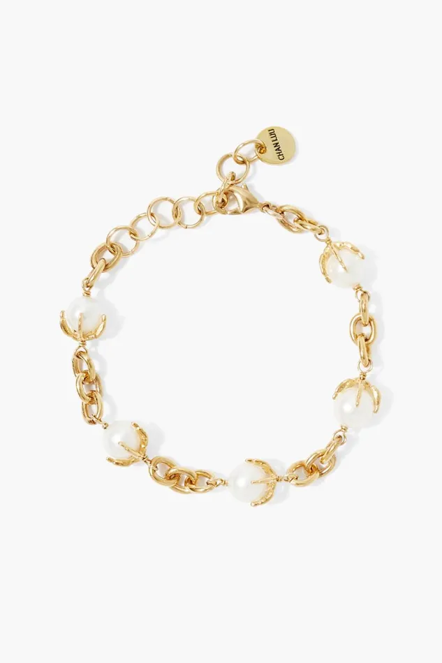 Chan Luu Bracelets Women Lark Chain Bracelet White Pearl