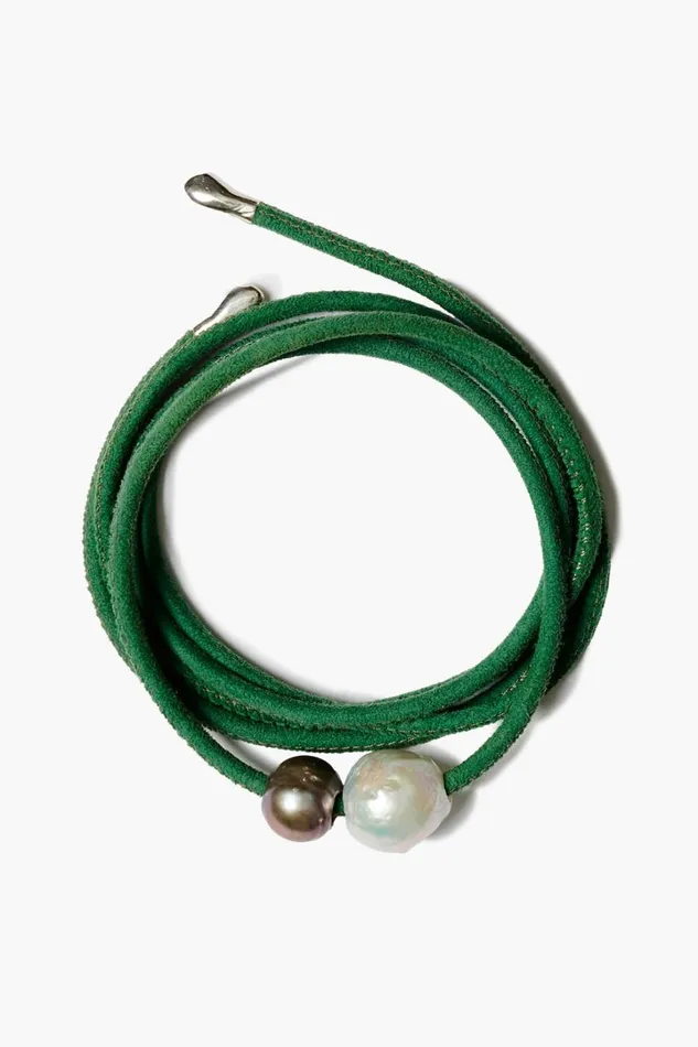 Chan Luu Bracelets Women Vanya Leather Wrap Bracelet Green