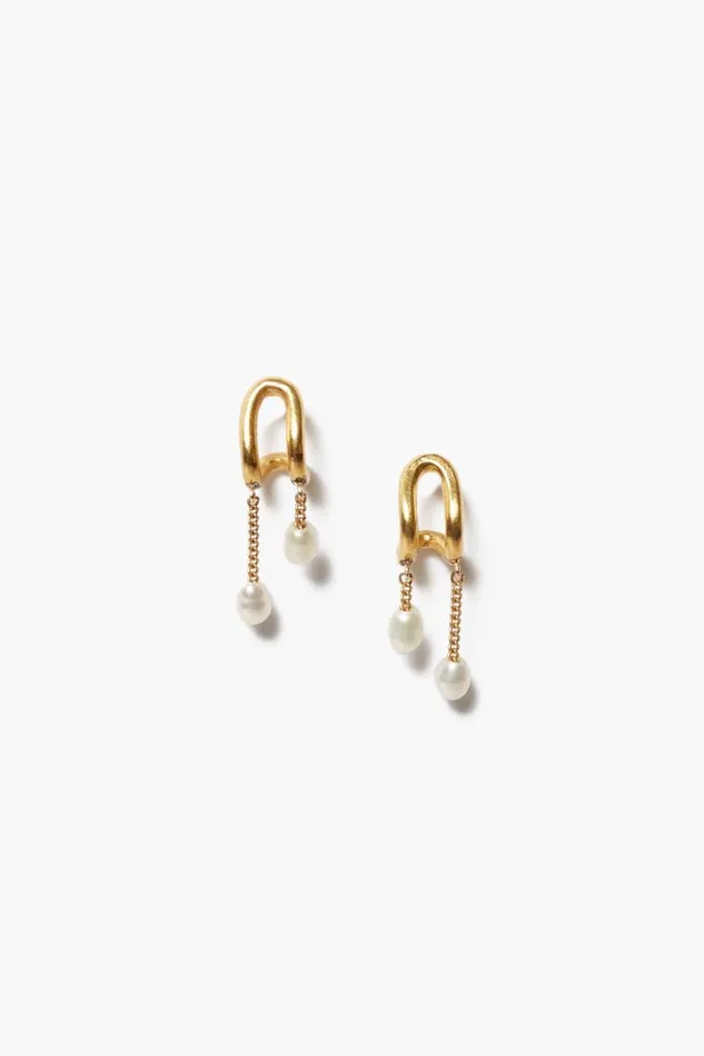 Chan Luu Earrings Women Arc Pearl Drop Earrings Mini