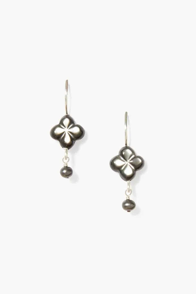 Chan Luu Earrings Women Clover Drop Earrings Black MOP