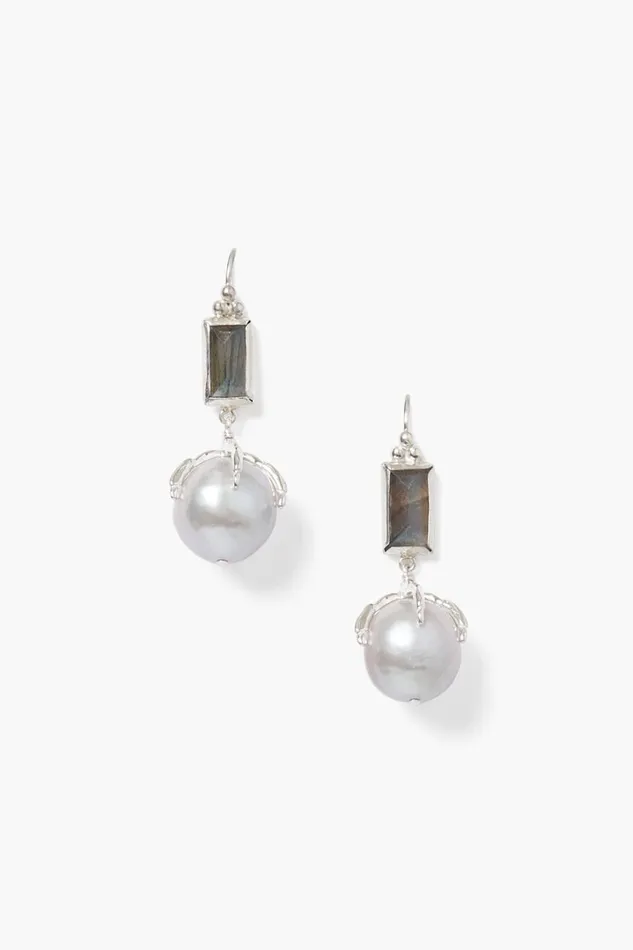 Chan Luu Earrings Women Lark Earrings Grey Pearl Mix