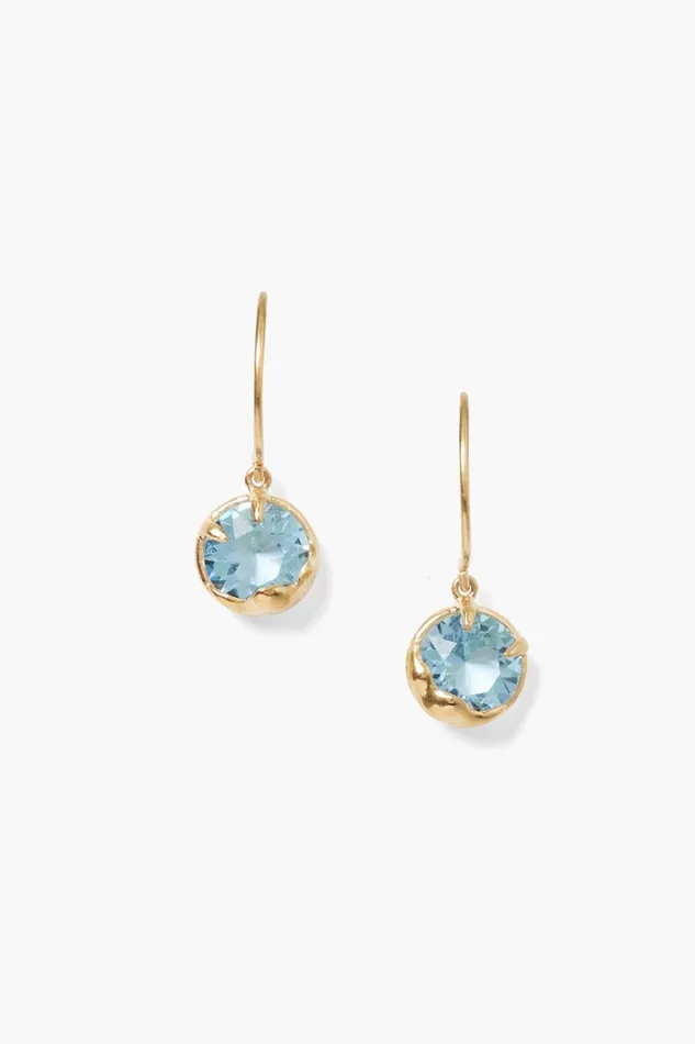 Chan Luu Earrings Women March Birthstone Earrings Aquamarine Crystal