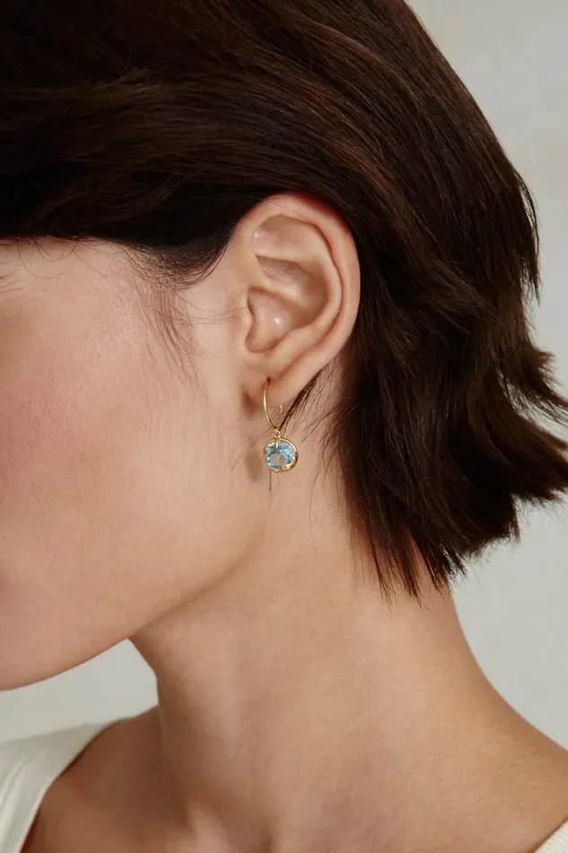 Chan Luu Earrings Women March Birthstone Earrings Aquamarine Crystal