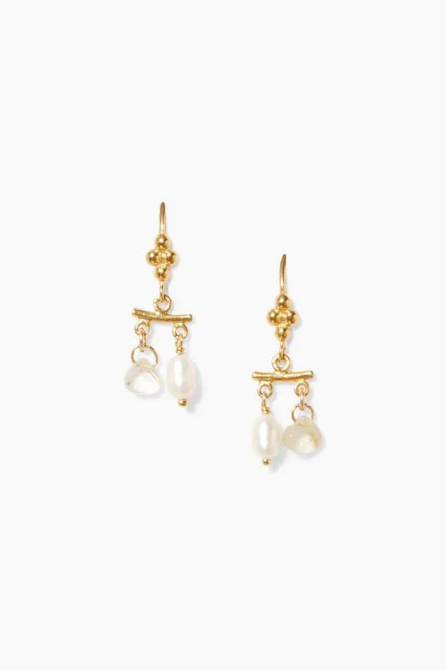 Chan Luu Earrings Women Talia Drop Earrings Mini White Pearl