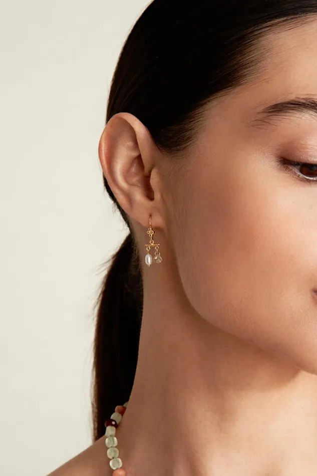 Chan Luu Earrings Women Talia Drop Earrings Mini White Pearl