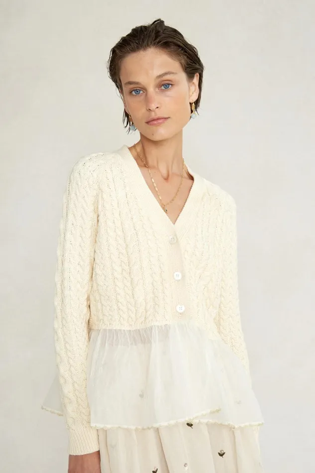 Chan Luu Knitwear Women Rebecca Cardigan Antique White