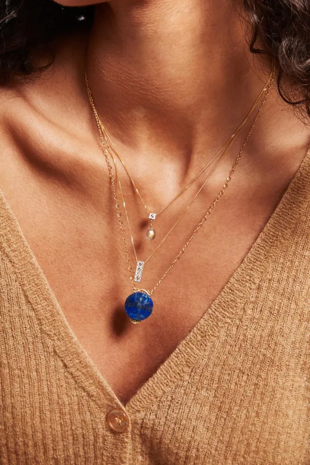 Chan Luu Necklaces Women Bar Diamond Necklace Gold Mix