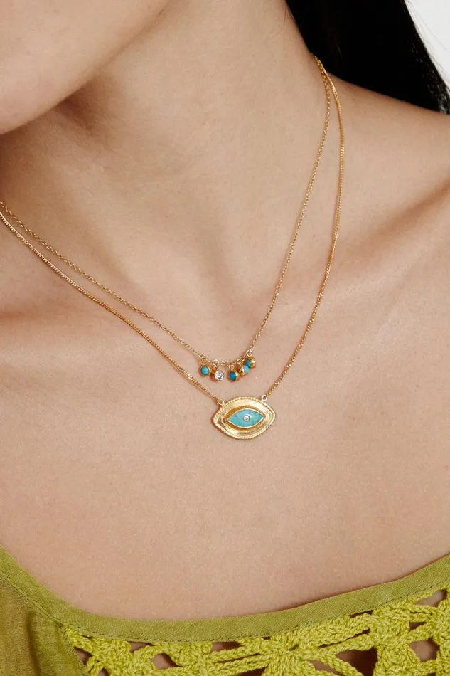 Chan Luu Necklaces Women Delilah Charm Necklace Turquoise Mix
