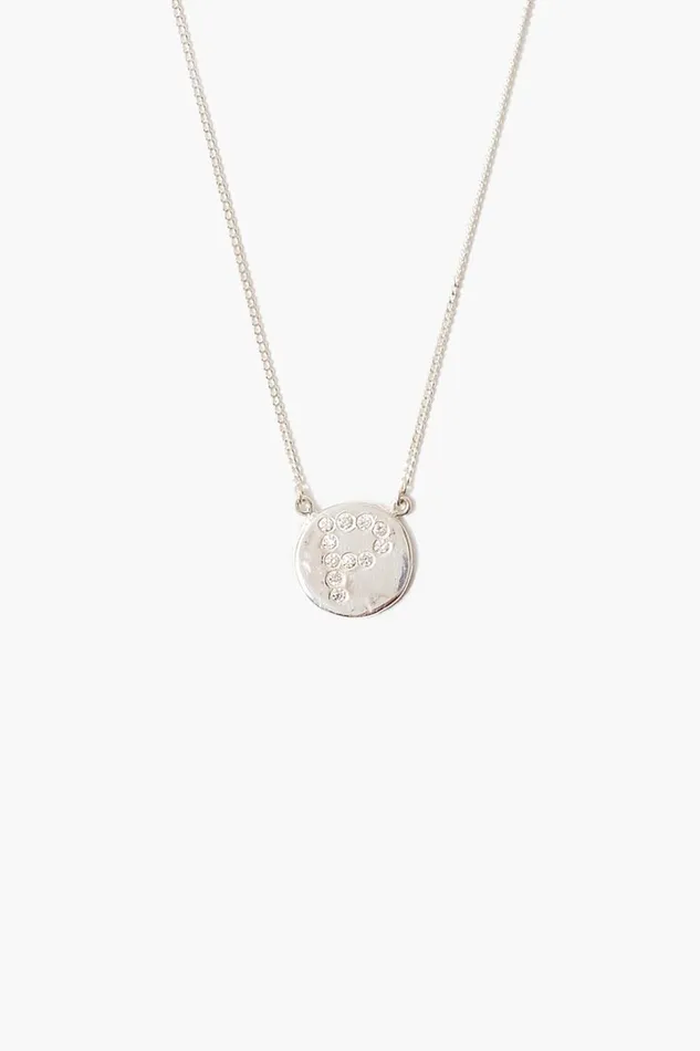Chan Luu Necklaces Women Diamond Initial Coin Necklace Silver