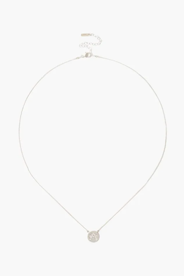 Chan Luu Necklaces Women Diamond Initial Coin Necklace Silver