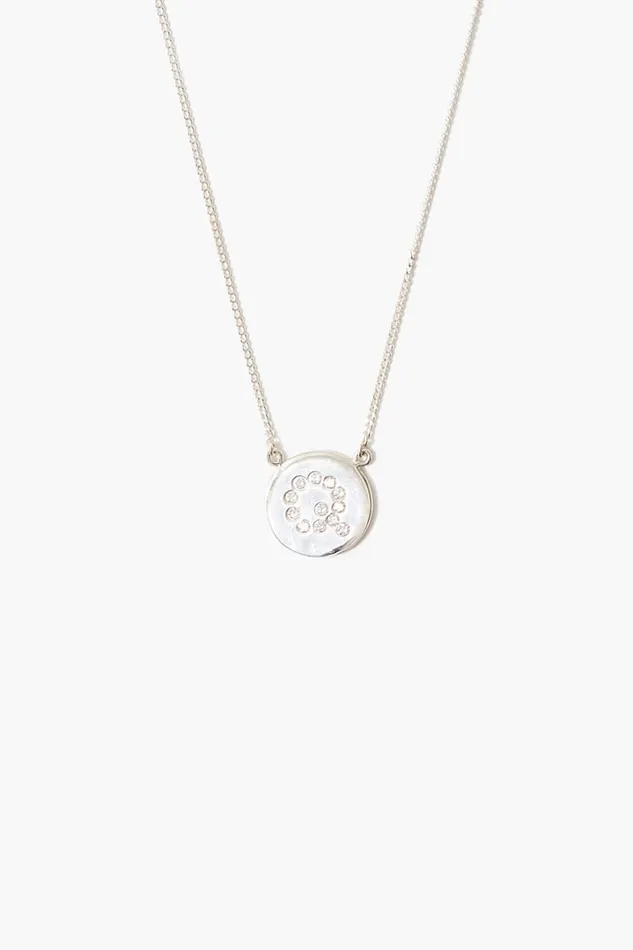 Chan Luu Necklaces Women Diamond Initial Coin Necklace Silver