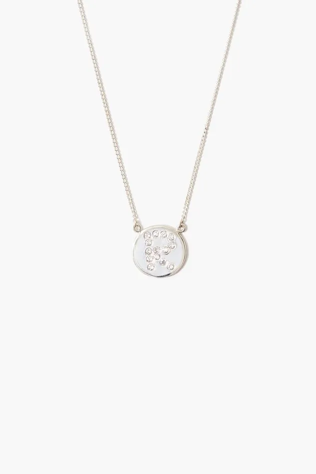 Chan Luu Necklaces Women Diamond Initial Coin Necklace Silver