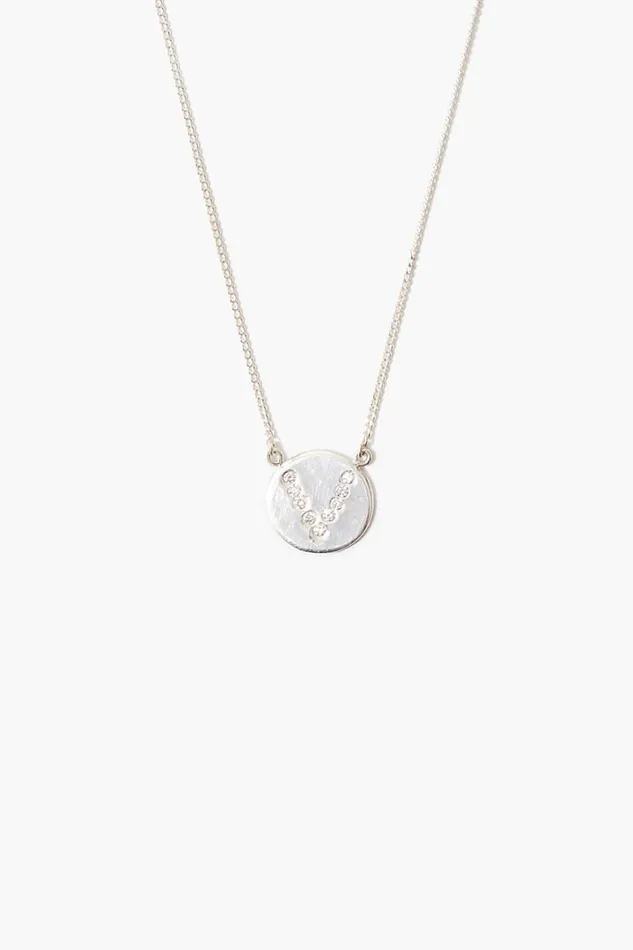 Chan Luu Necklaces Women Diamond Initial Coin Necklace Silver