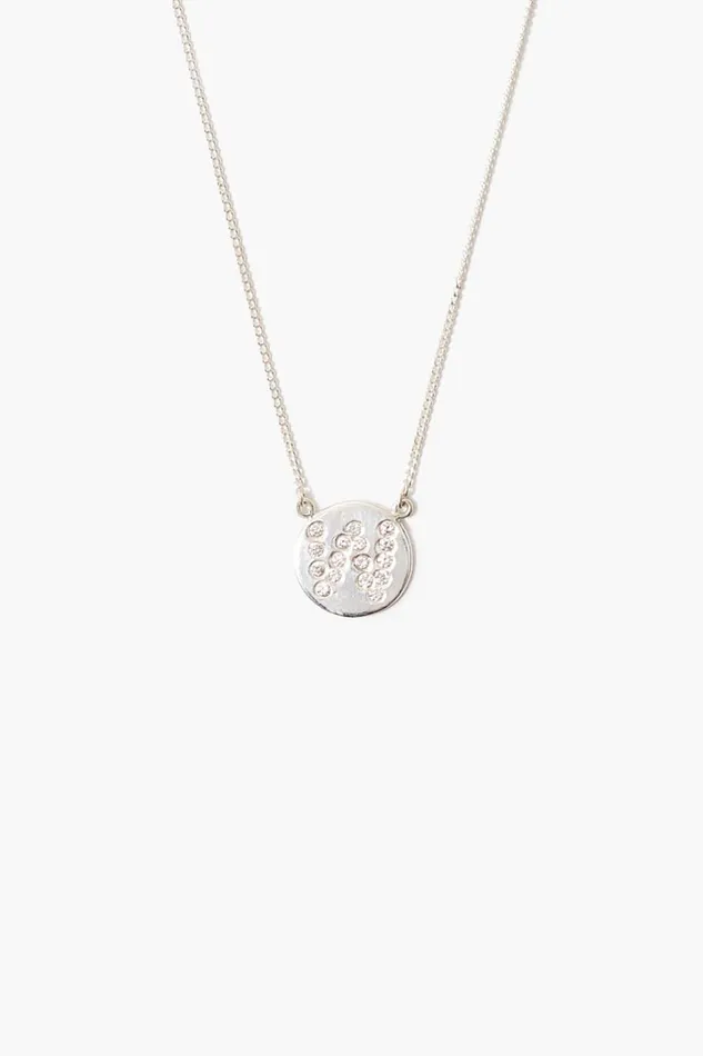 Chan Luu Necklaces Women Diamond Initial Coin Necklace Silver