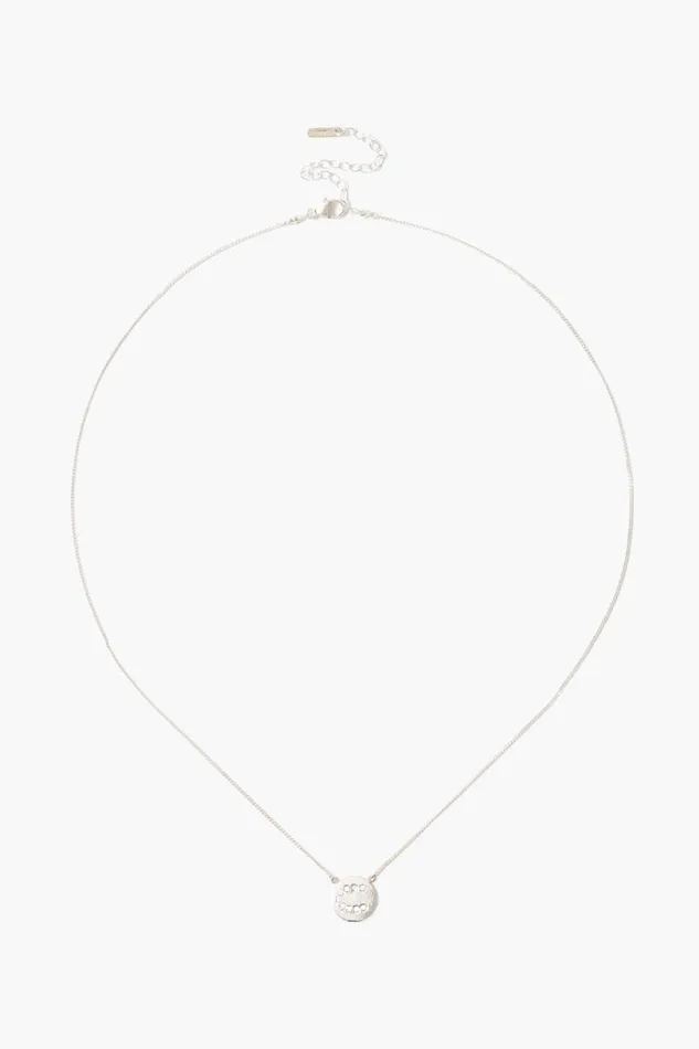 Chan Luu Necklaces Women Diamond Initial Coin Necklace Silver