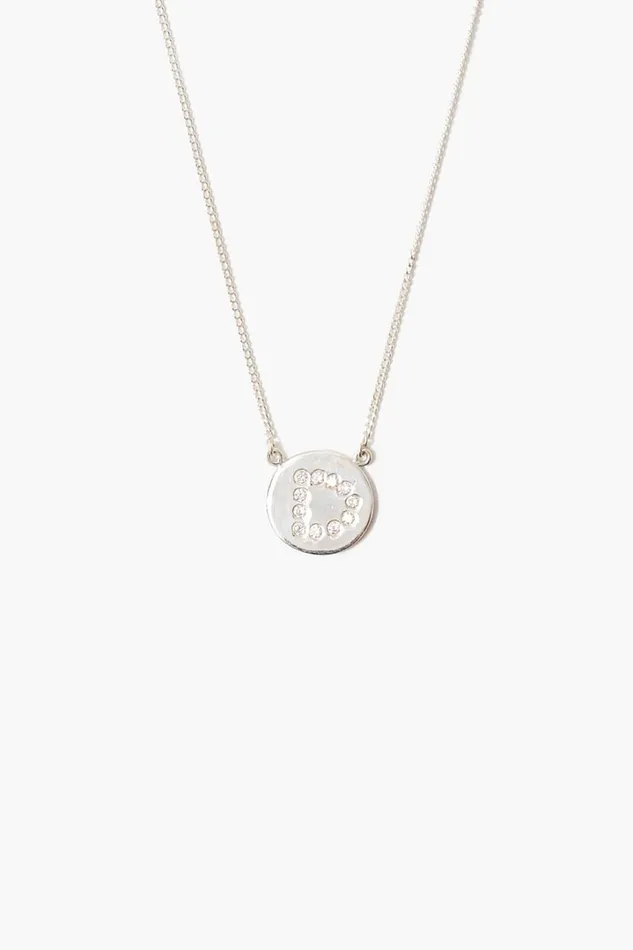 Chan Luu Necklaces Women Diamond Initial Coin Necklace Silver